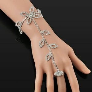 Silver Bracelet+attached a Ring, unique and pretty